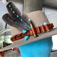 Turkey turquoise hat feather