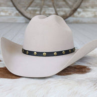 Black Studded Goat Leather Hat Band
