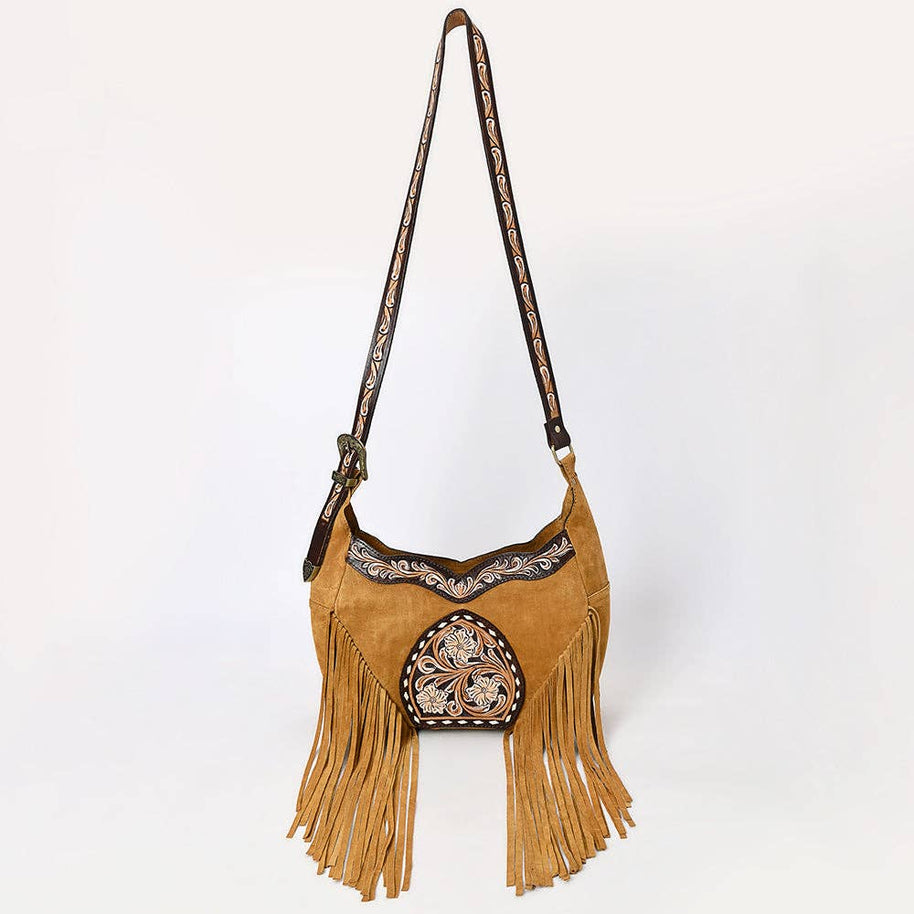 Western Leather Hobo Bag Hand Tooled