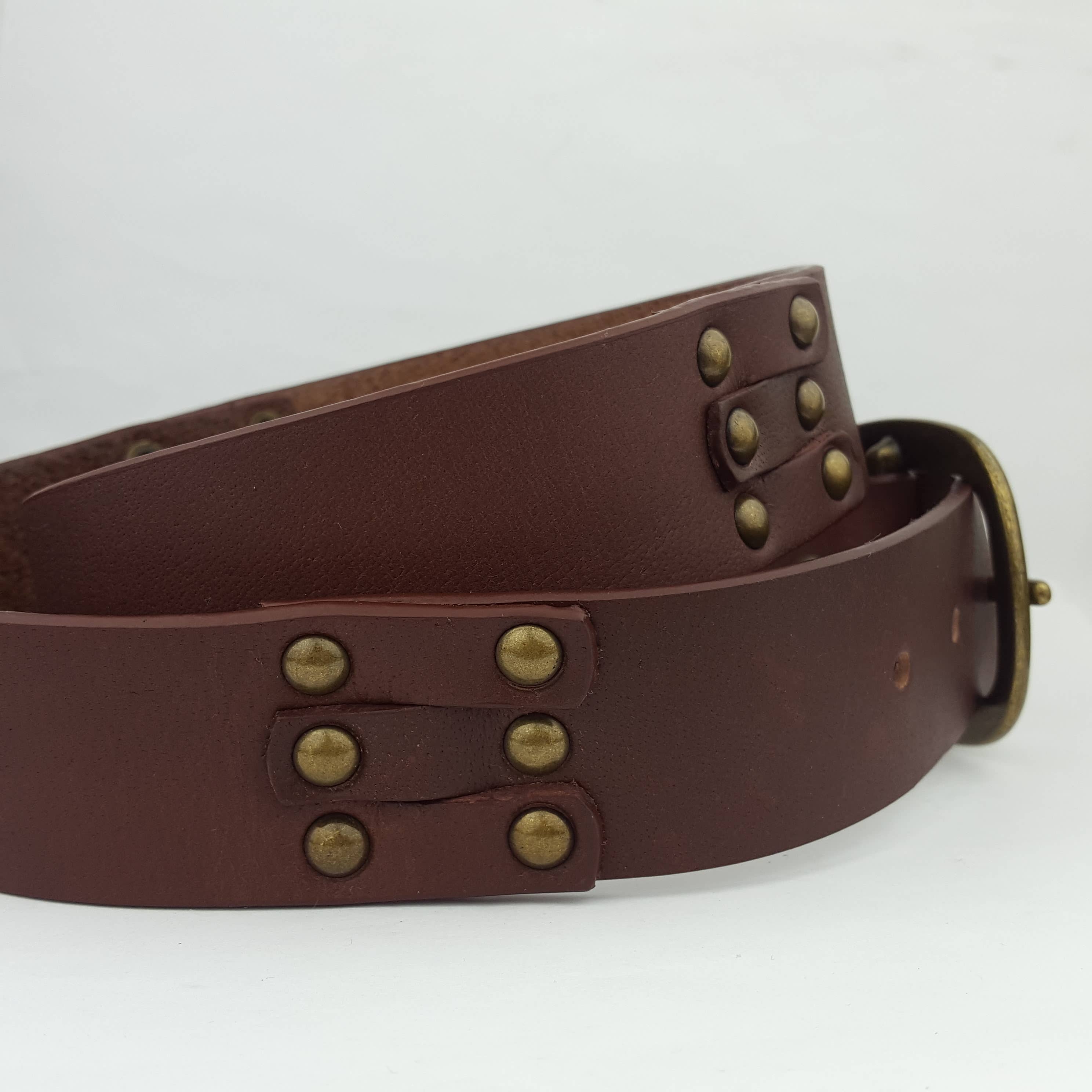 Genuine Studded Leather Belt