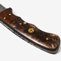 Damascus Skinning gut hook, Hunting Knife by Titan TD-1 7 6