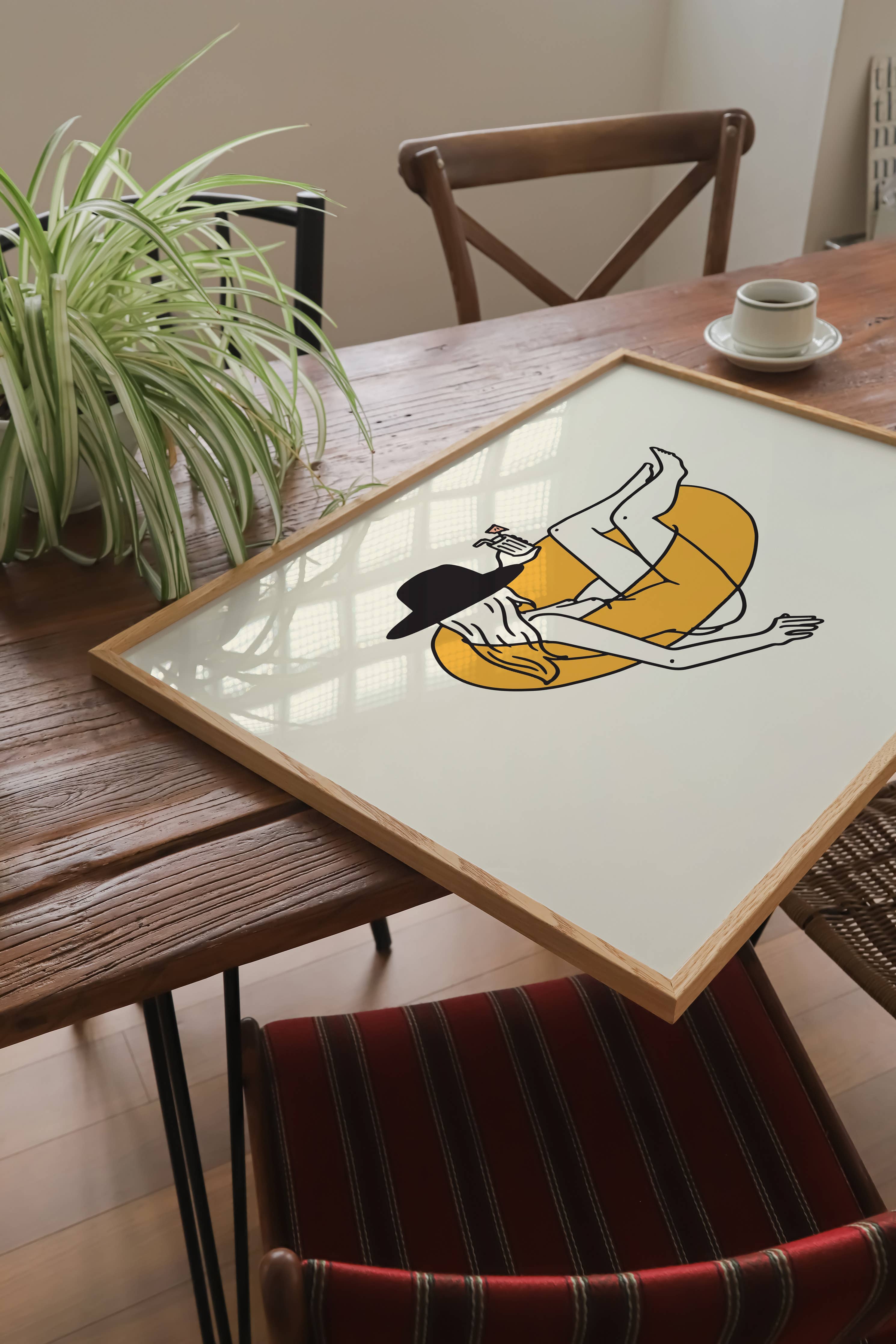 Float Cowgirl Minimal Western Art Print