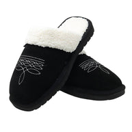 Western Cowgirl Dolly Square Toe Slippers | Raven (black)