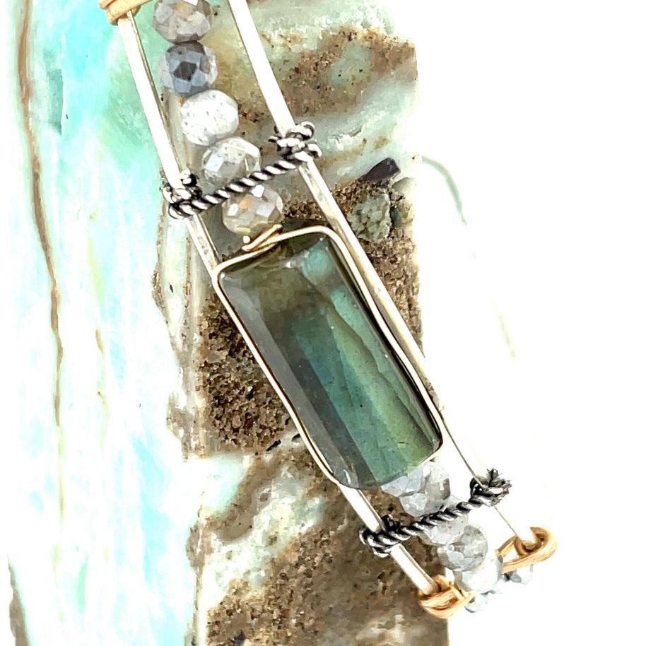 Labradorite Stacking Cuff Bracelet
