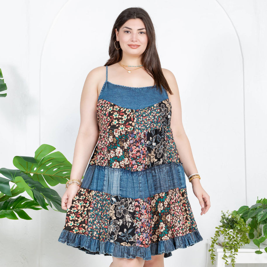 Babydoll Patchwork Dress