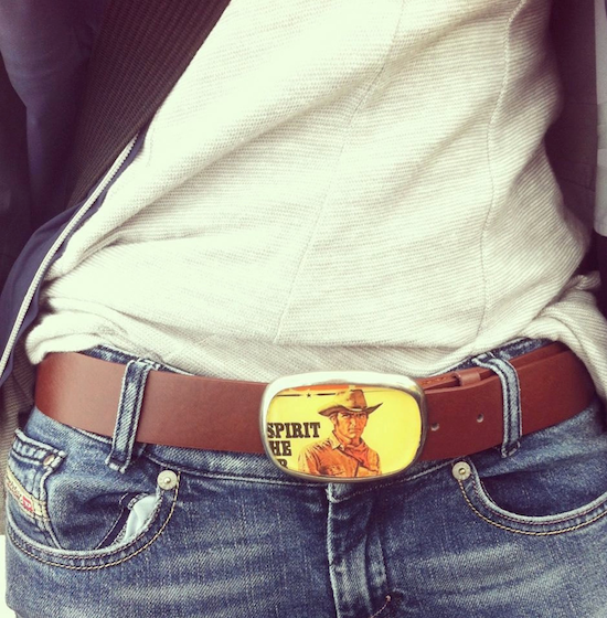 Belt buckle, western - cowboy, wild west, denim, unisex