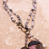 Bella Necklace in Lt Mauve Mix