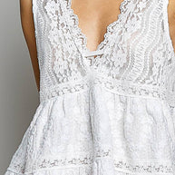 Deep V-Neck Lace Top