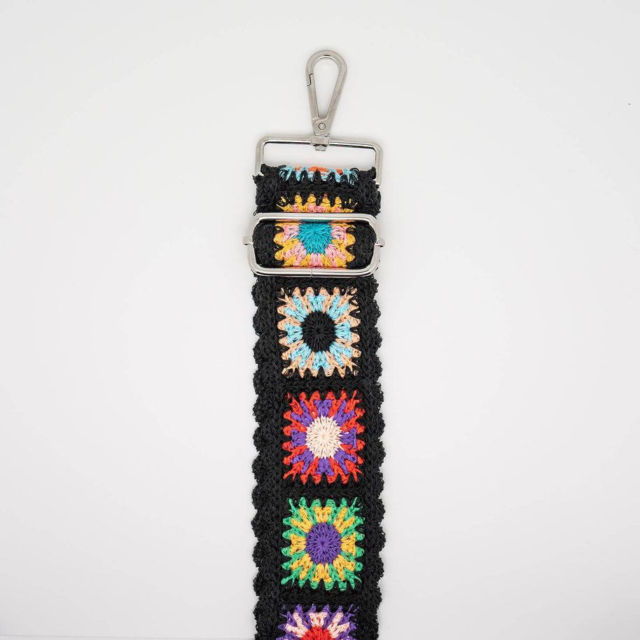 Textured Floral Adjustable Purse Strap