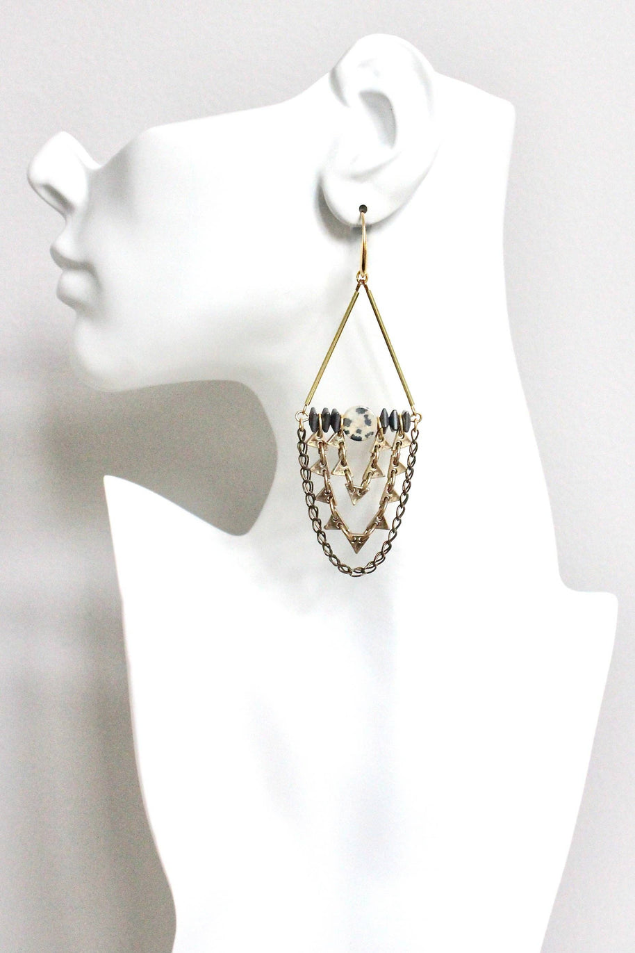 Dalmatian and hematite shoulder dusters