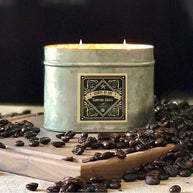 Campfire Coffee Galvanized Oval Tin Soy Candle