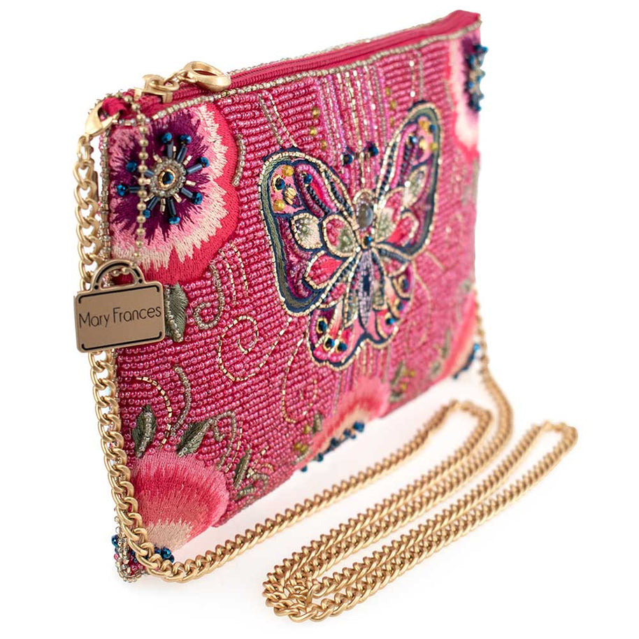 Social Butterfly Beaded Butterfly Mini Crossbody Handbag