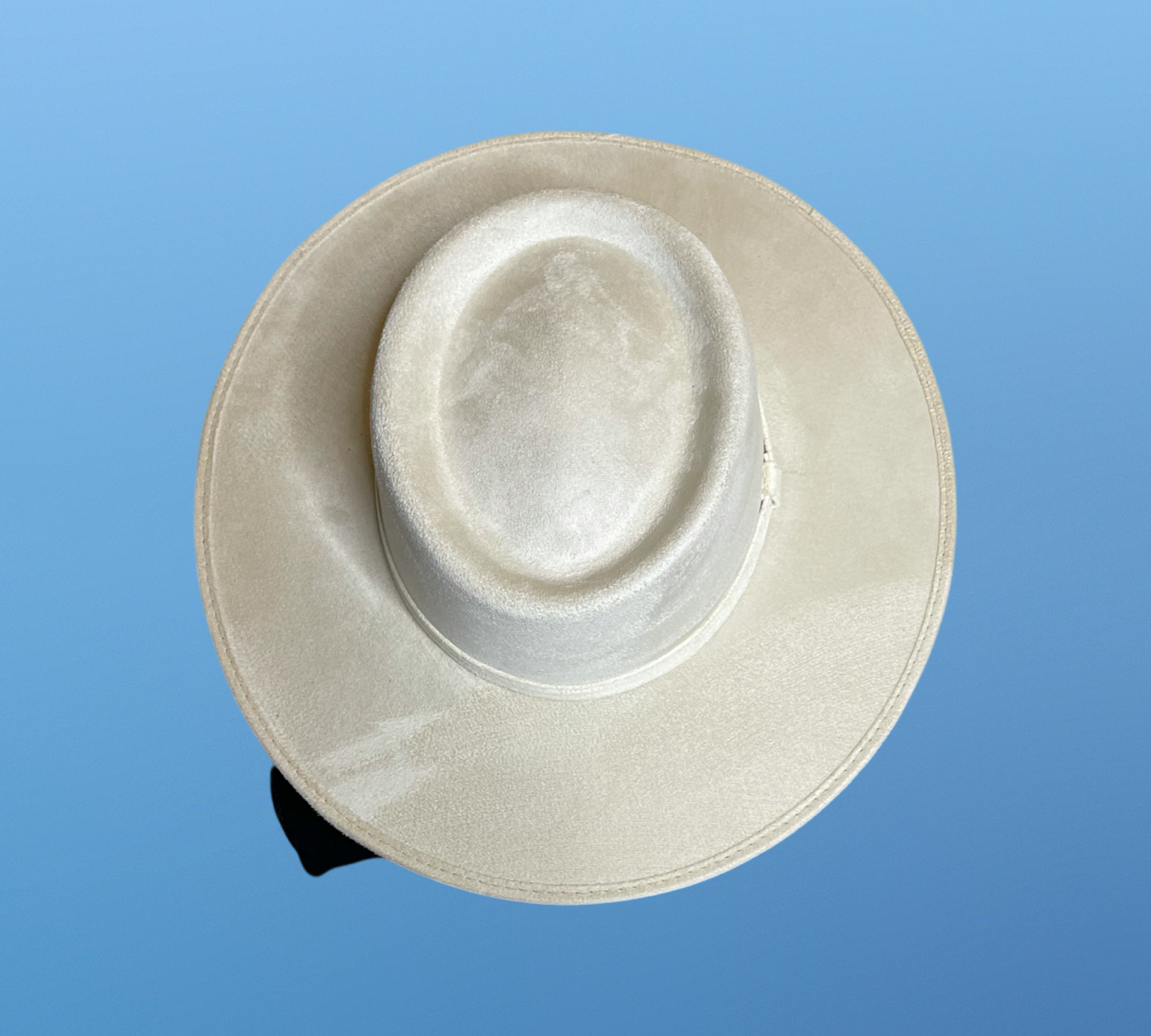 Crown Vegan Suede Flat Brim Boater Hat