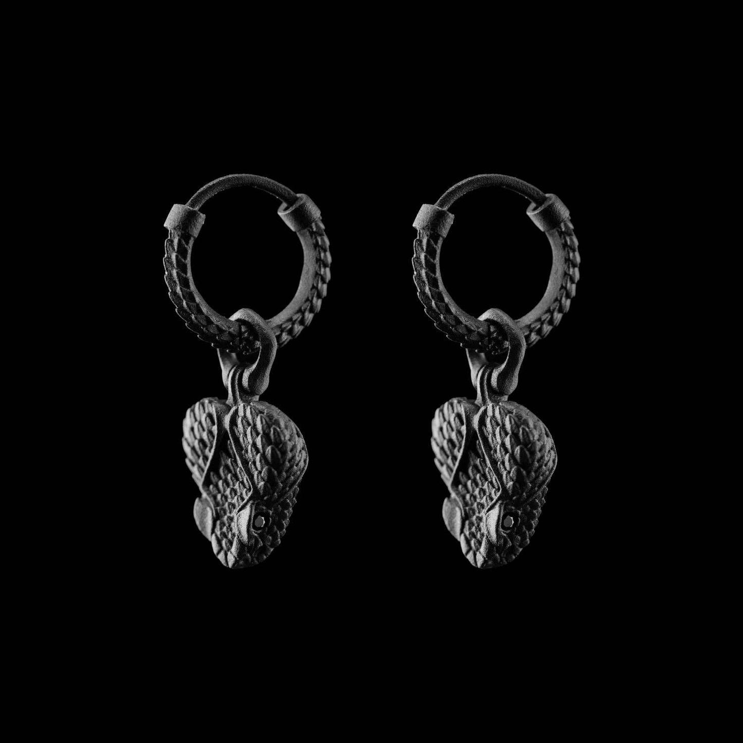 Rattlesnake Head Earrings