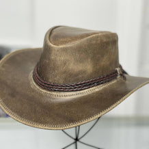 Banjo  Leather Cowboy Western Hat