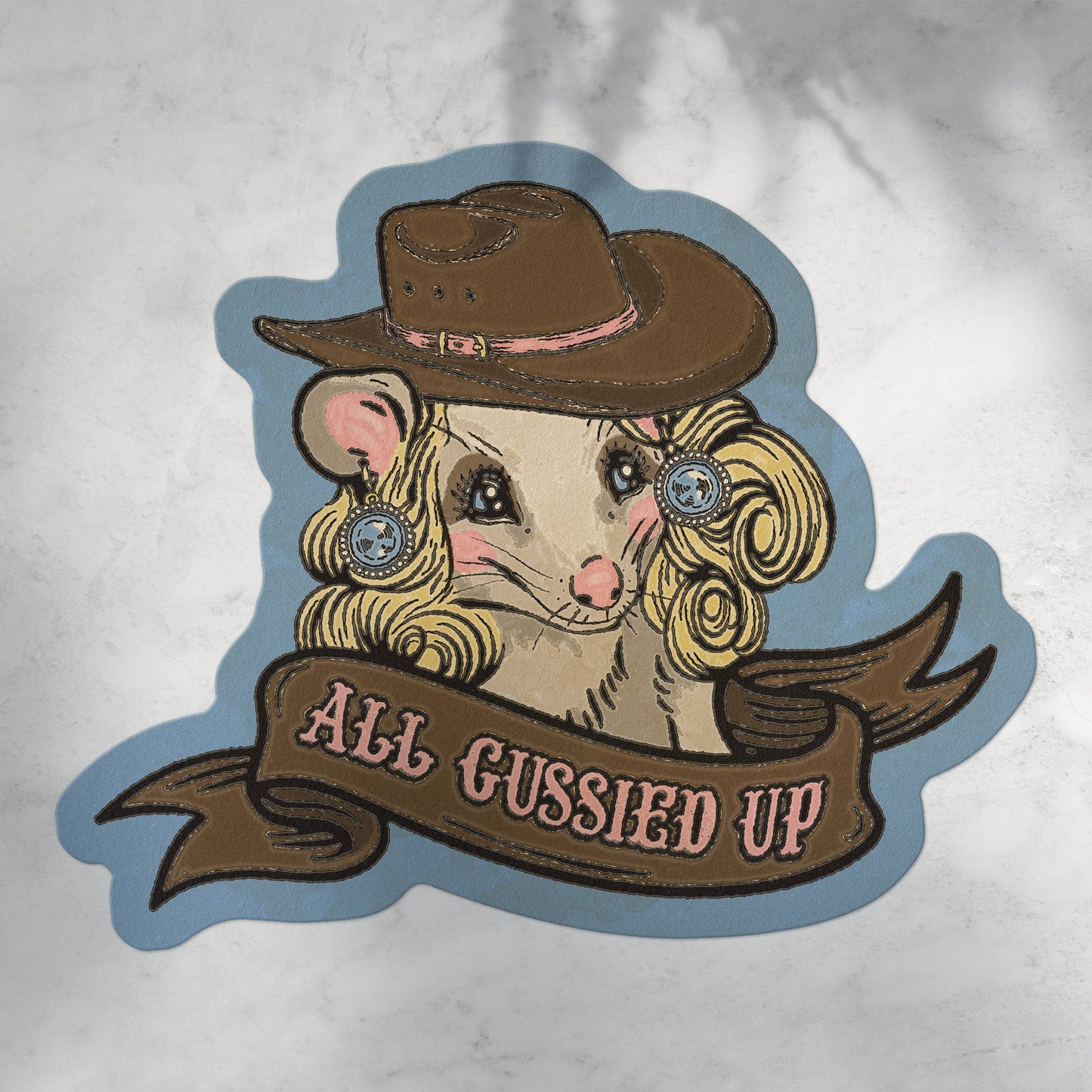 All Gussied Up Possum Sticker