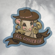 All Gussied Up Possum Sticker