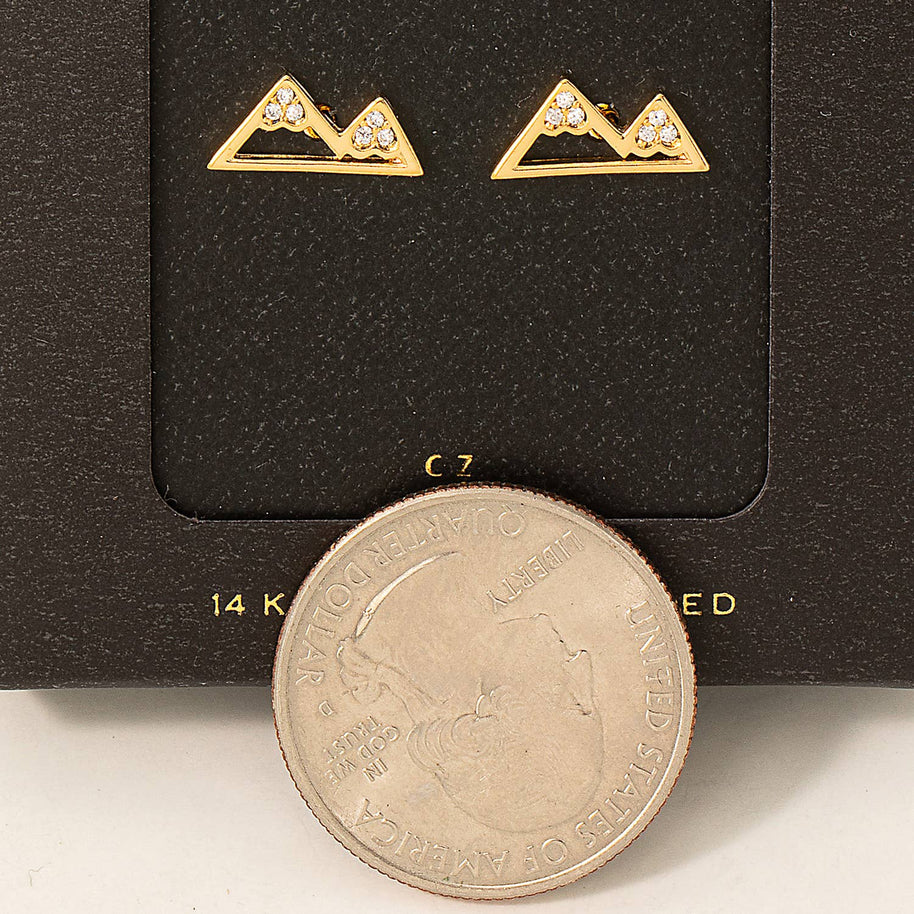 Mini Rhinestone Mountain Stud Earrings