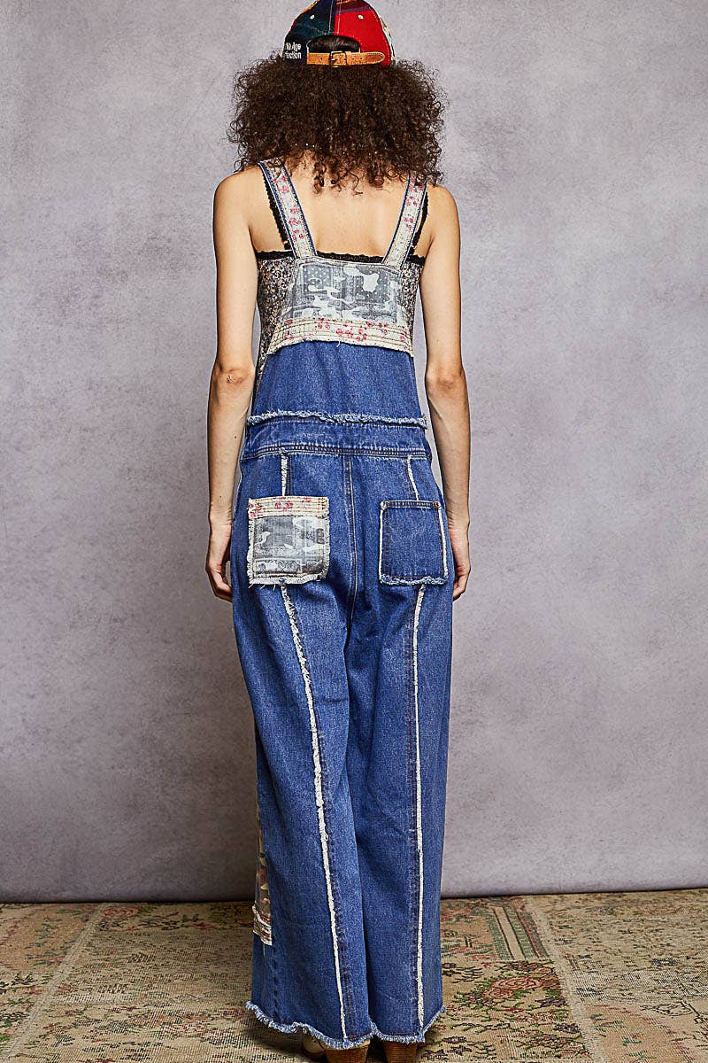 Patchwork & Studs Overalls