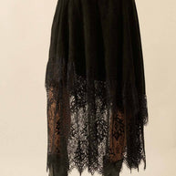 Faux Suede & Lace Buckle Skirt