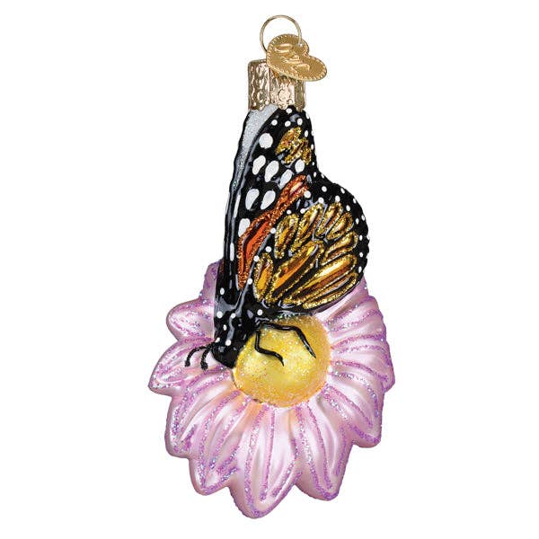 Monarch Butterfly On Flower Ornament