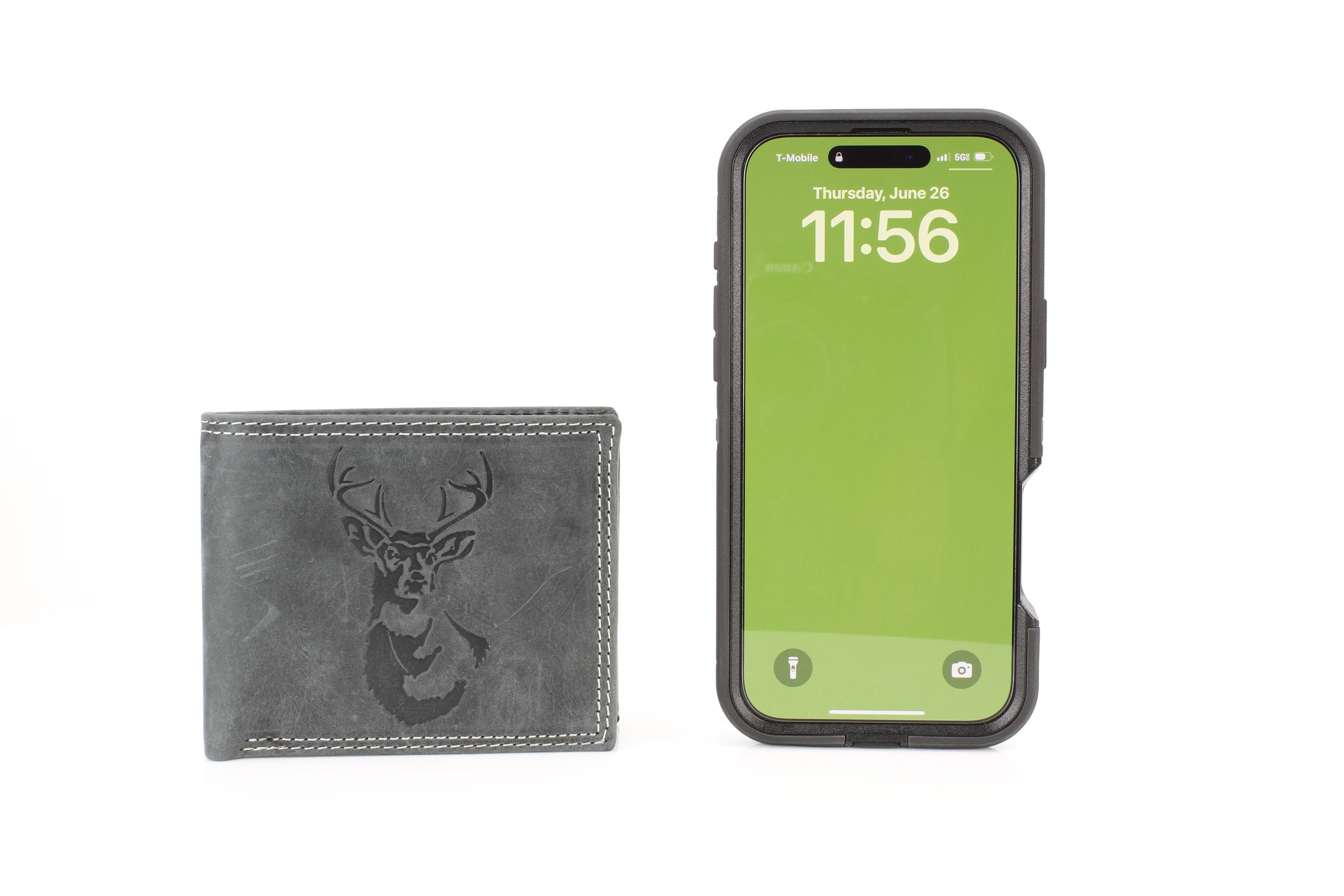 Men’s Bi-Fold Wallet with Deer