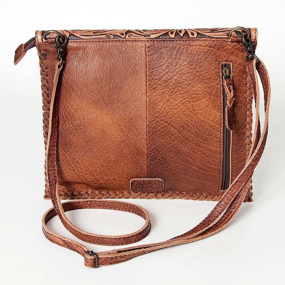 Hair-on-Hide Crossbody with Turquoise Heart