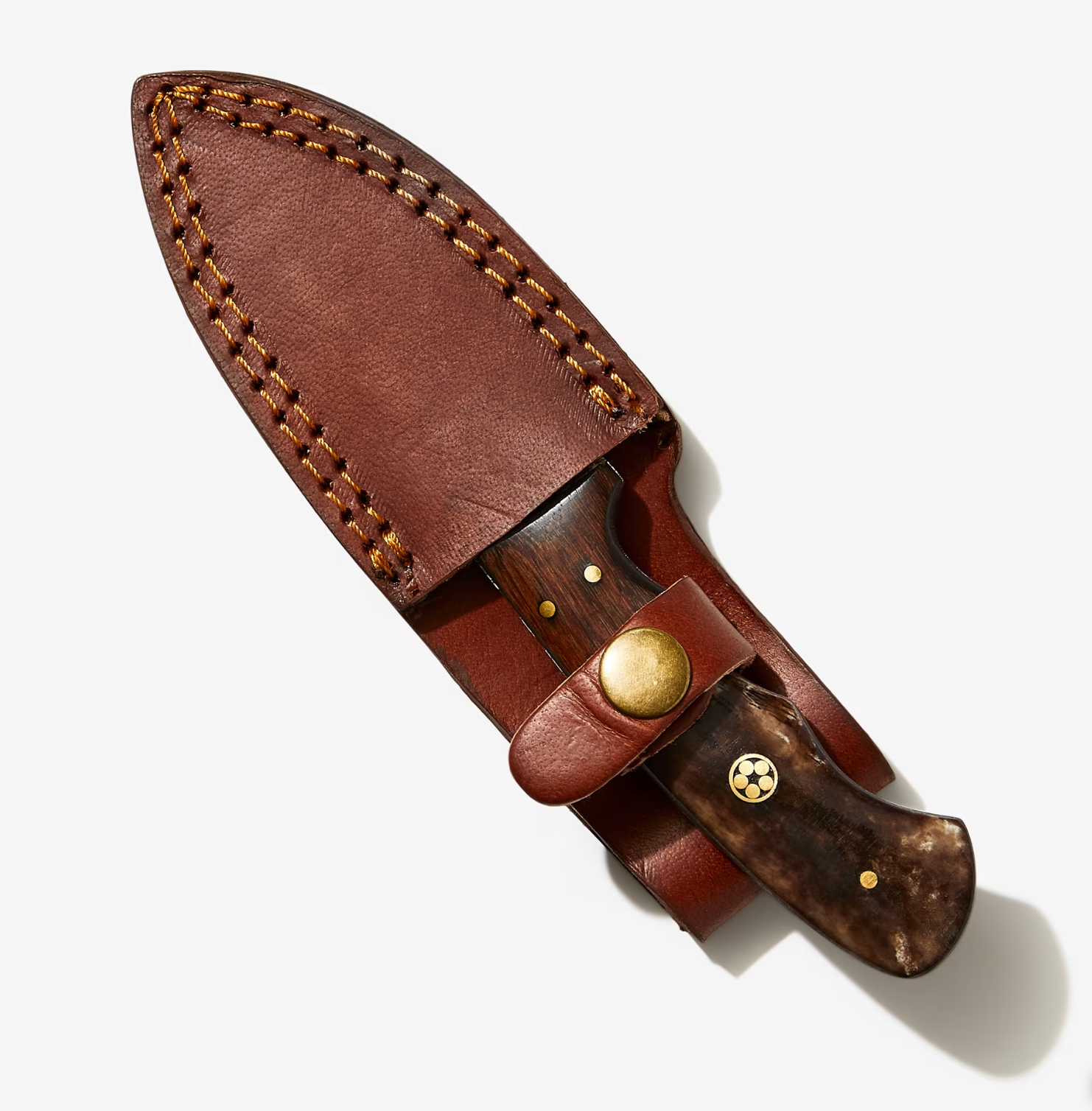 Damascus Skinning gut hook, Hunting Knife by Titan TD-1 7 6