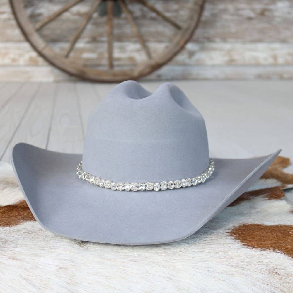 Silver Rhinestone Bling Hat Band - The Kate