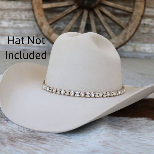 Rose Gold Rhinestone Bling Hat Band - The Kate
