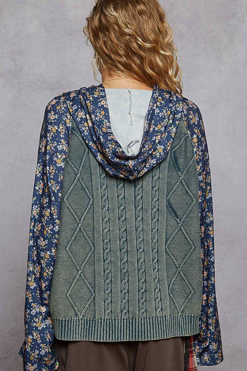 Embroidered Floral Patwork Sweater