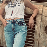 Country & Western Tank Top, White