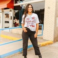 Cowboy Motel Raw Cut V-neck Graphic Tee