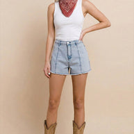 Blue Star Denim Shorts