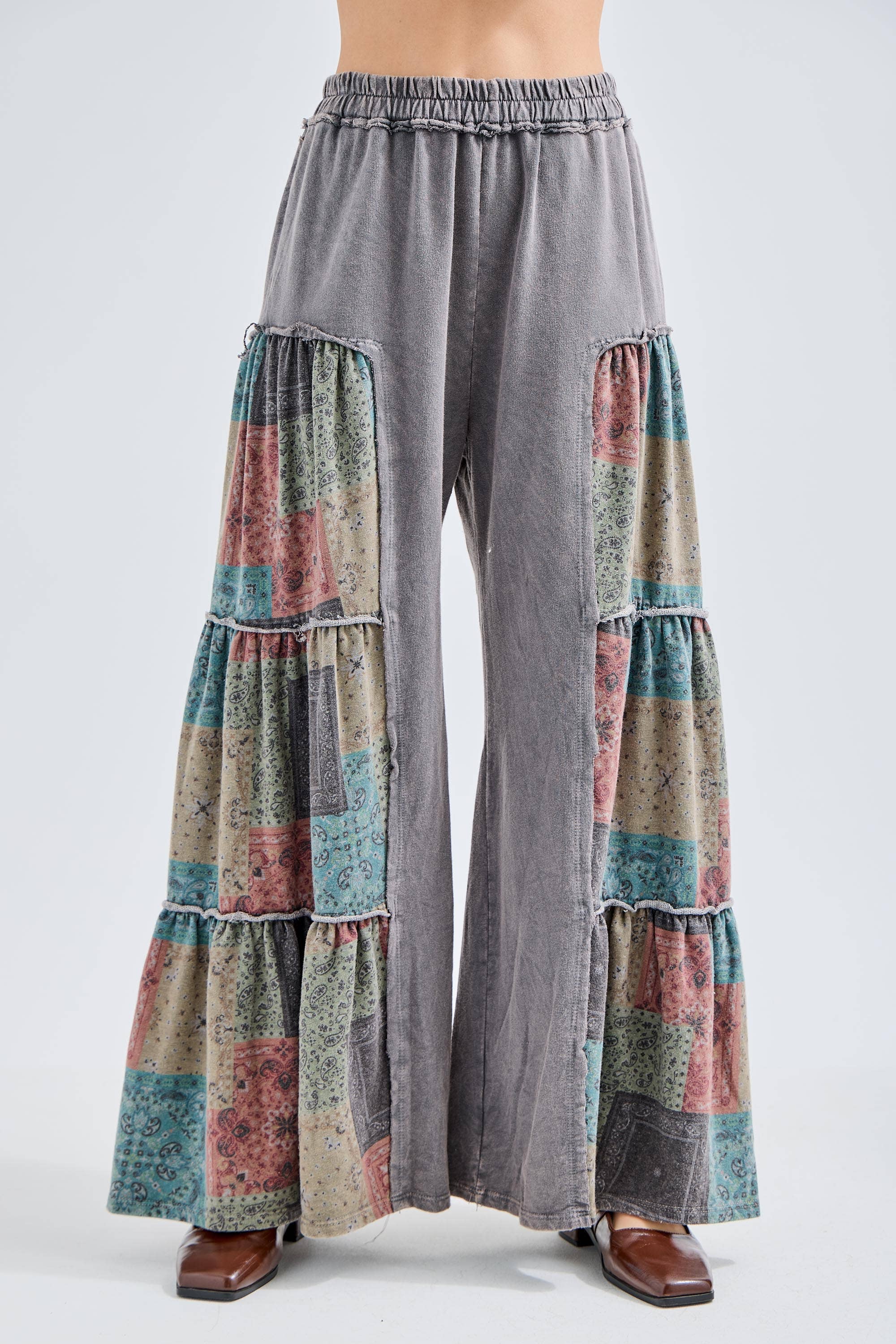 Tiered Boho Wide Leg Pants