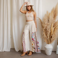 Boho High-Waisted Wide Leg Pants