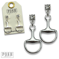Equestrian charm rhinestone earring