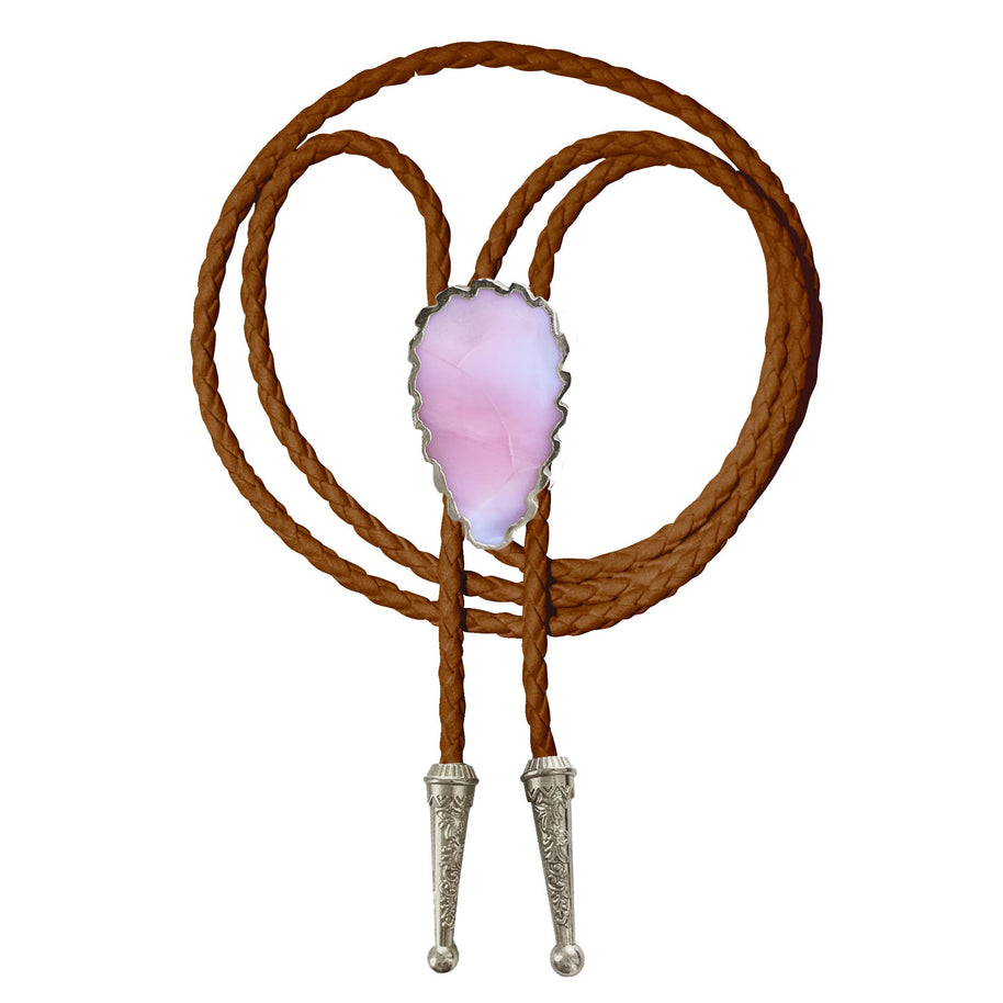 Gemstone Bolo Tie - Pink Opal