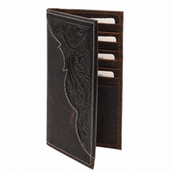 Oil Pull Up Tooled Leather Accent Rodeo Wallet