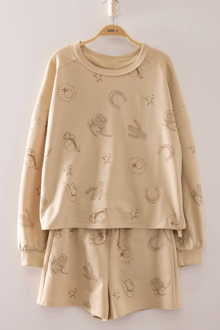 Western Print Lounge Set, S-3XL