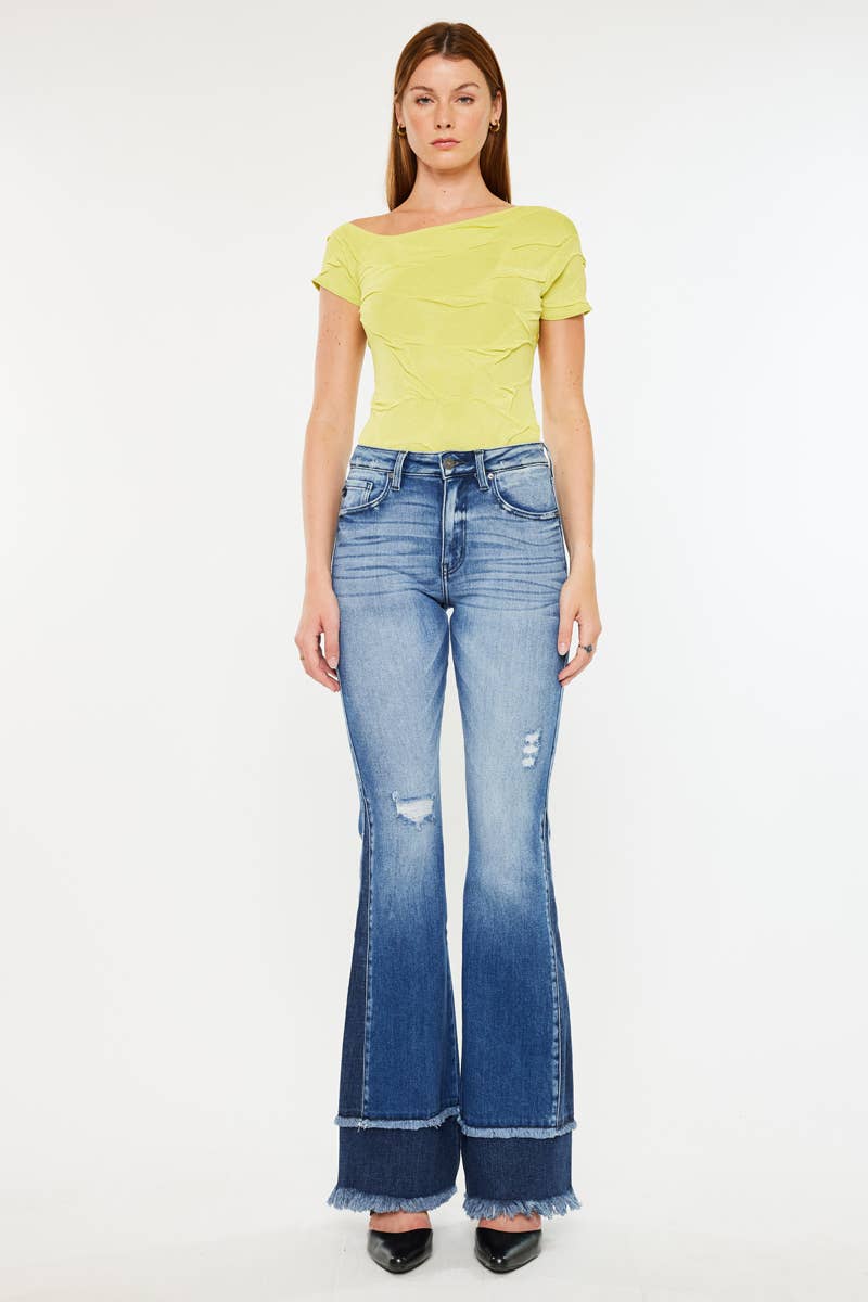 Kan Can Double Frayed Hem Jeans