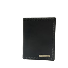 Double Stitch Leather Trifold Wallet