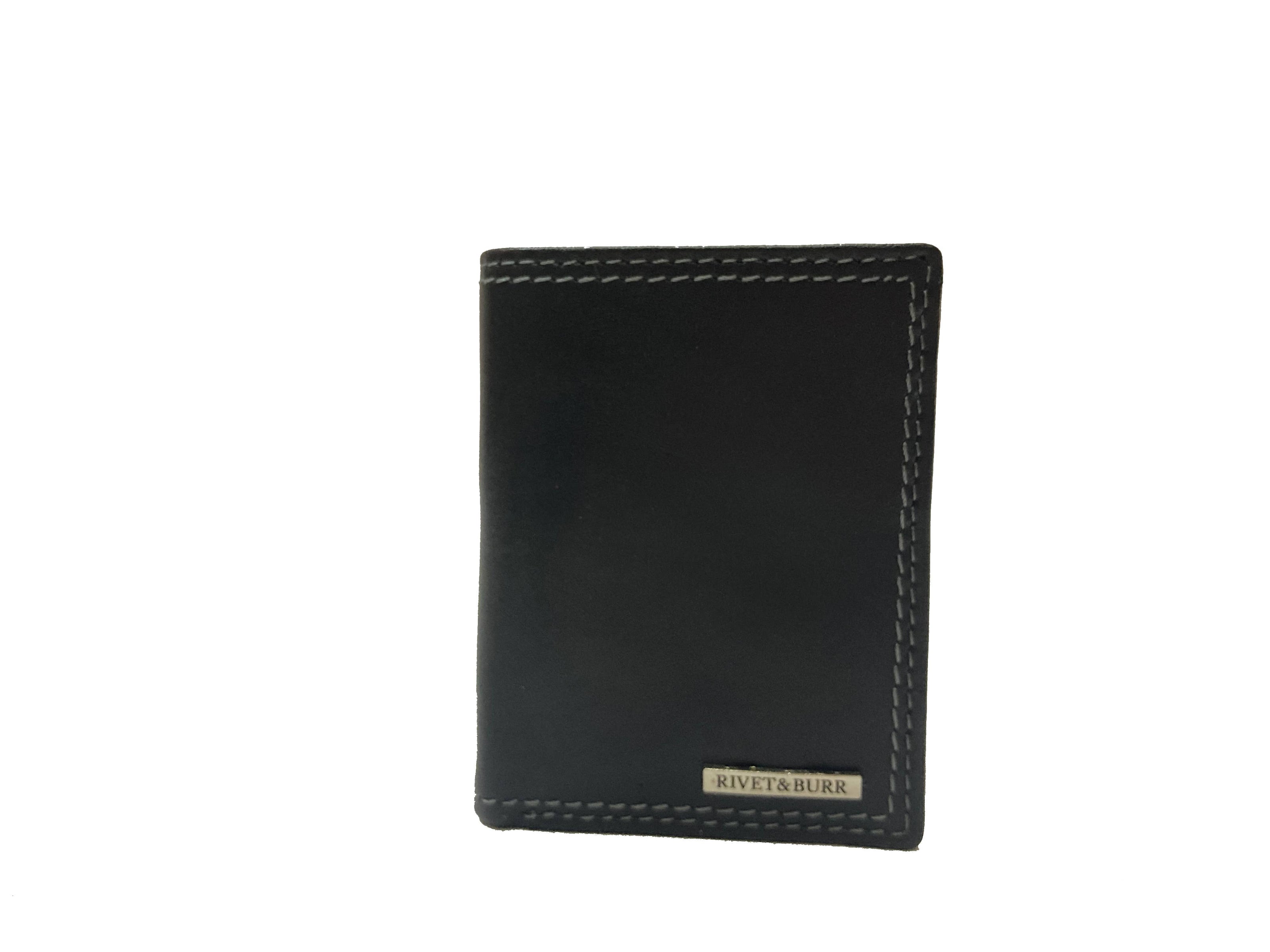 Double Stitch Leather Trifold Wallet