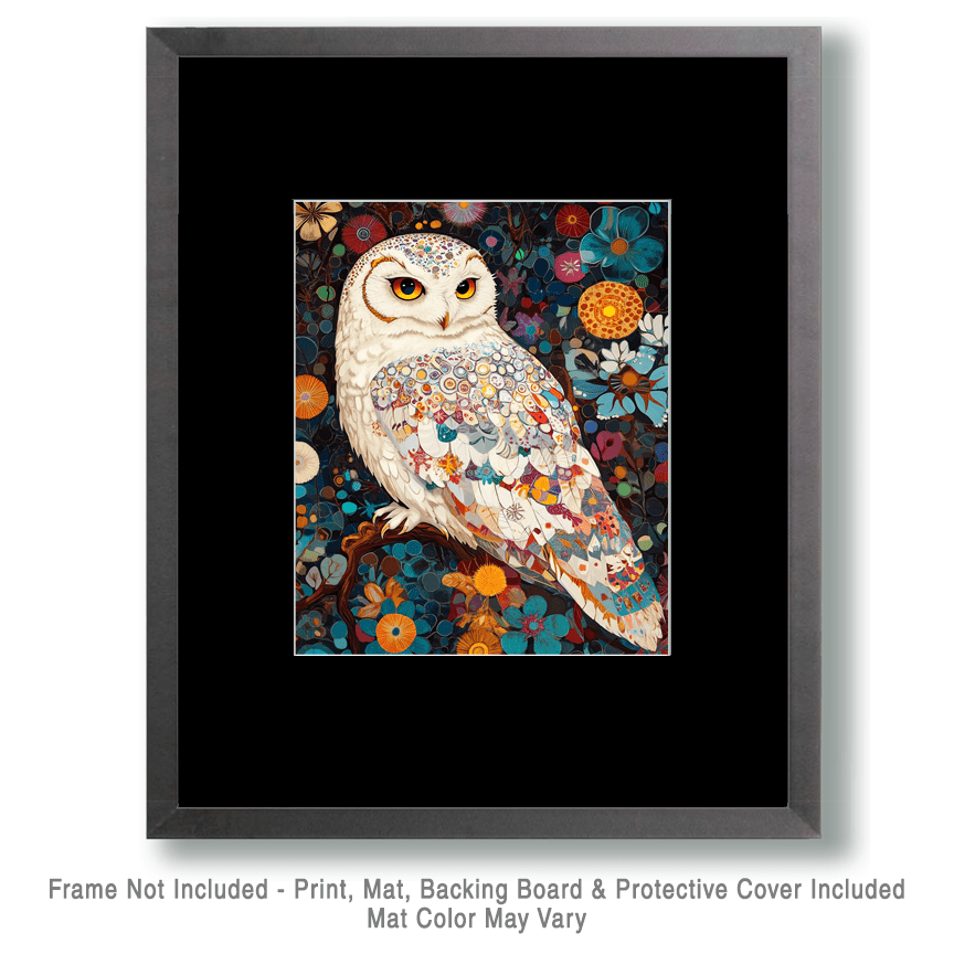 Abstract Snowy Owl Art Print