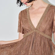 Embellished Lace Hem Dress