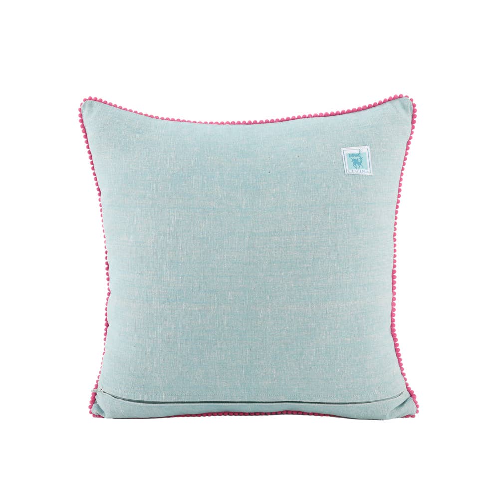 Heart & Crochet Flower Pillow