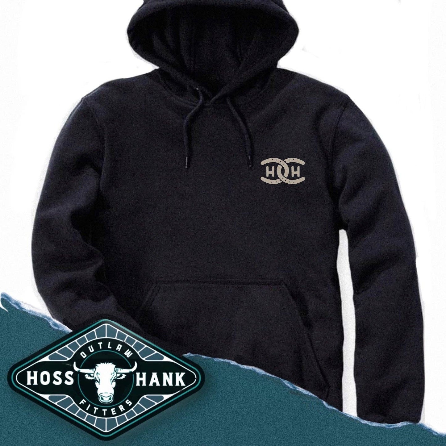 Hoss & Hank Country Club Black Hoodie