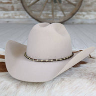 Round Orange Snake Print Beaded Hat Band