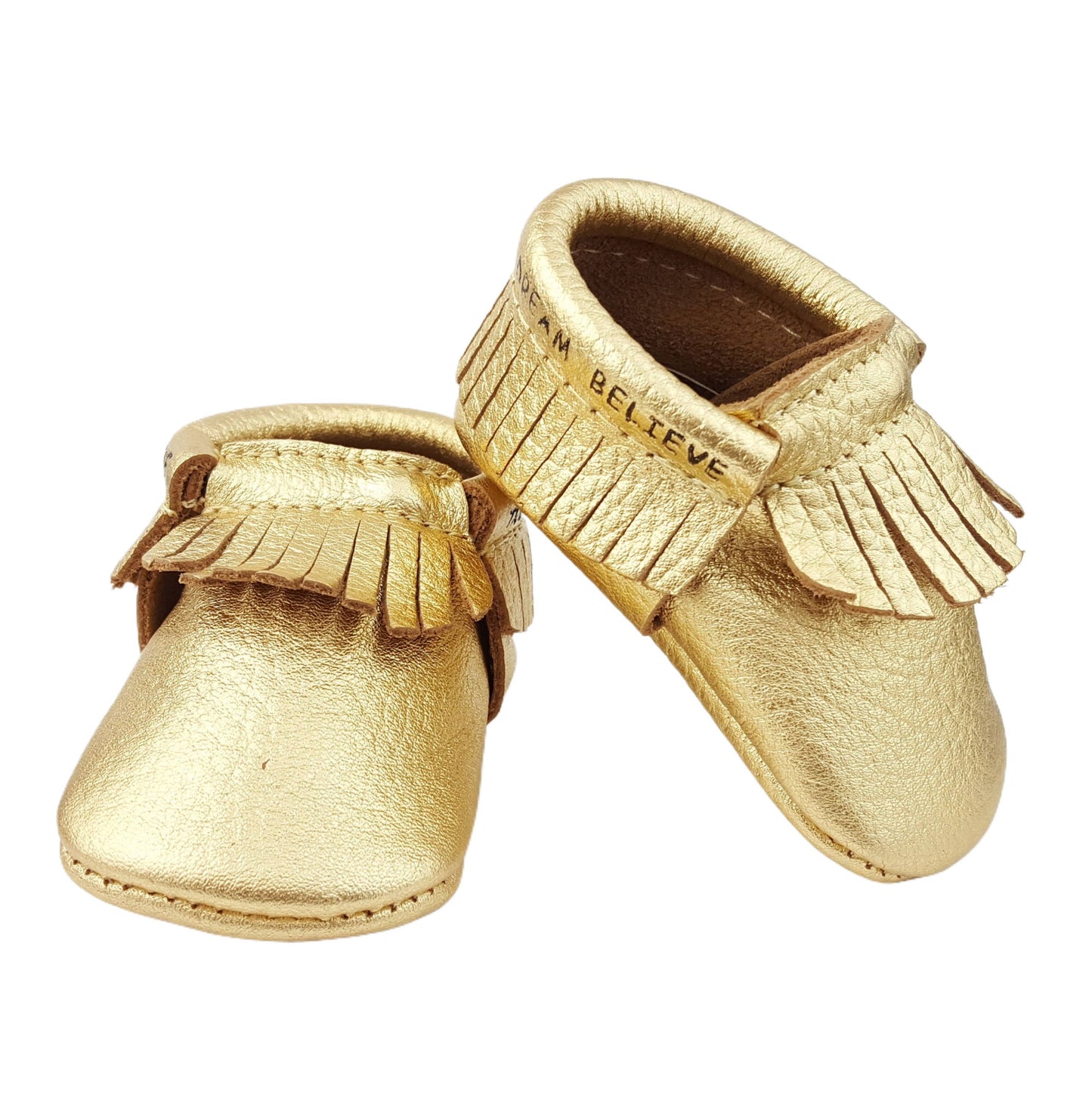 Sale: Bible Vere Soft Metallic Leather Baby Moccasins