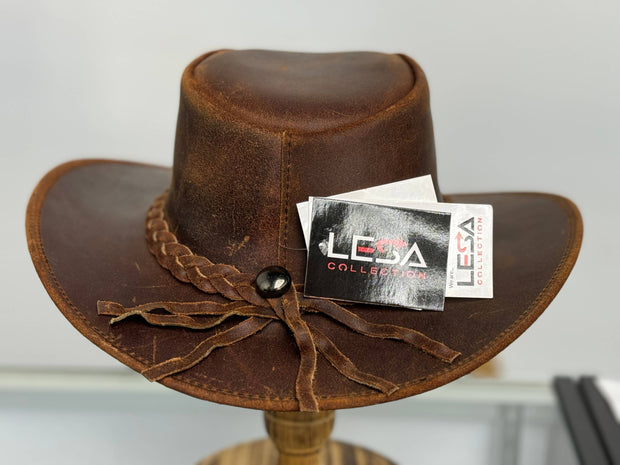 Gunner Leather Western Outback Hat